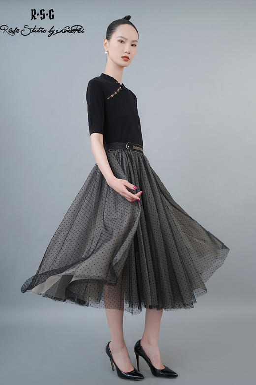 RSG2023新中式斜襟盘扣显瘦针织T恤 商品图5