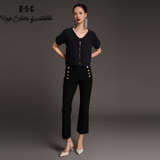 RSG2023郭培成衣品牌早秋复古麻花领毛衣外套 商品图3