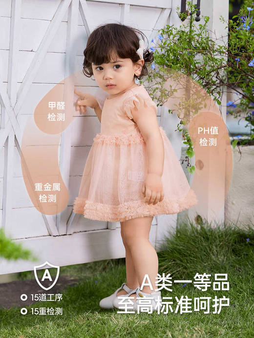 英氏婴儿衣服夏季透气女童连体衣可爱女宝连体裙哈衣YRHGJ2R068A 商品图1