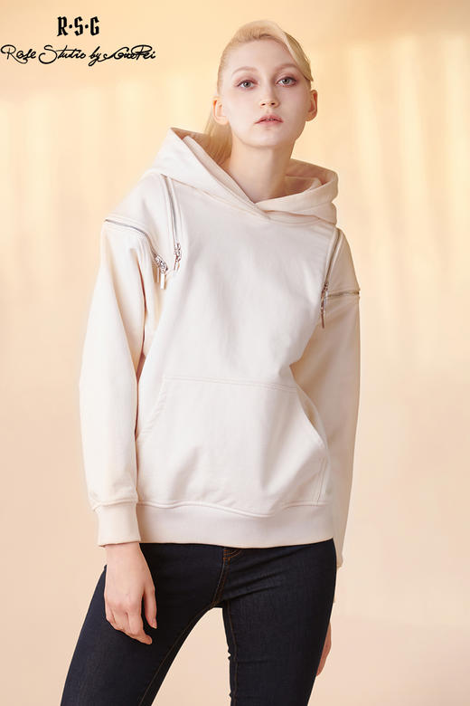 RSG郭培成衣品牌原创设计感重磅休闲纯棉连帽女卫衣女装上衣 商品图5