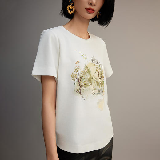 R.S.G精品系列新款夏季宽松圆领正肩半袖T恤刺绣印花上衣 商品图4
