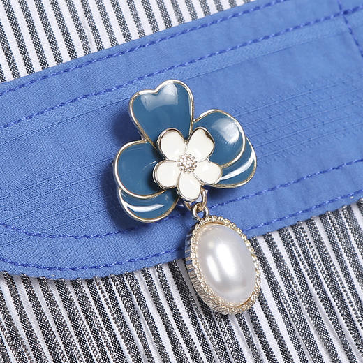 RSG郭培成衣品牌流苏花卉胸针竖条纹显瘦连衣裙修身夏季 商品图3