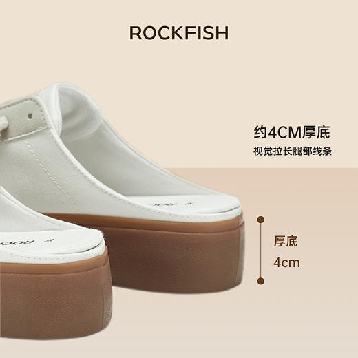 Rockfish【天赋一饼】英国901不怕湿包头半拖外穿厚底增高德训帆布鞋凉拖鞋 商品图3