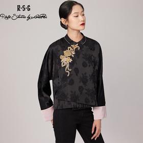 郭培成衣品牌精品系列新中式印花盘扣上衣
