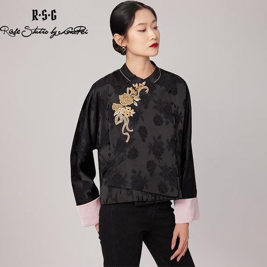 郭培成衣品牌精品系列飘带玫瑰刺绣中式上衣 商品图3