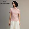 R.S.G精品系列新款流行新中式国风斜襟褶皱短袖上衣 商品缩略图0