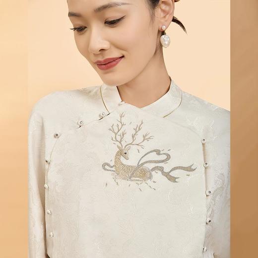 东方境X郭培联名系列：轻高定灵鹿刺绣龙纹提花上衣 商品图1