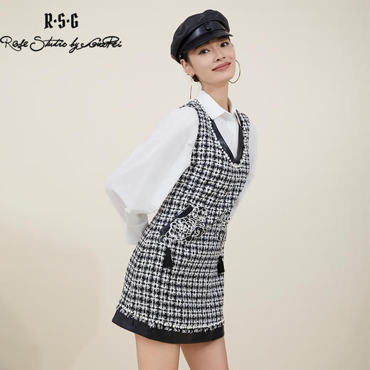 郭培成衣品牌芙蓉花刺绣钉珠装饰针织连衣裙 商品图3