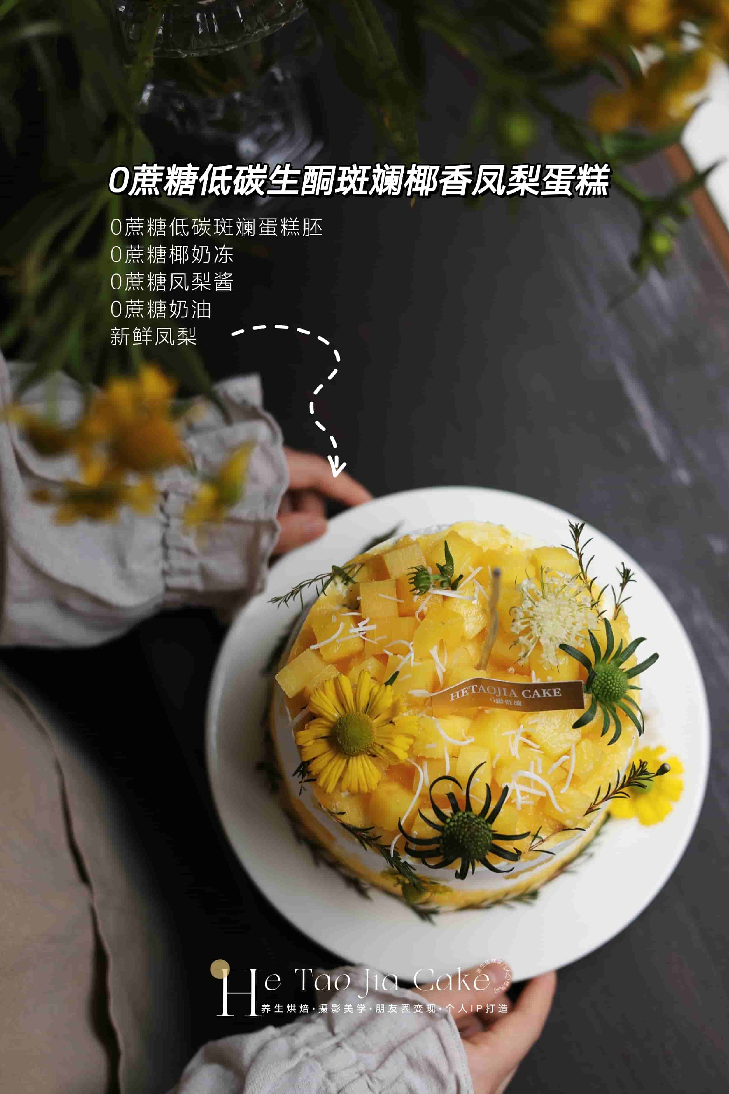 𝟎蔗糖低碳生酮斑斓椰香凤梨蛋糕