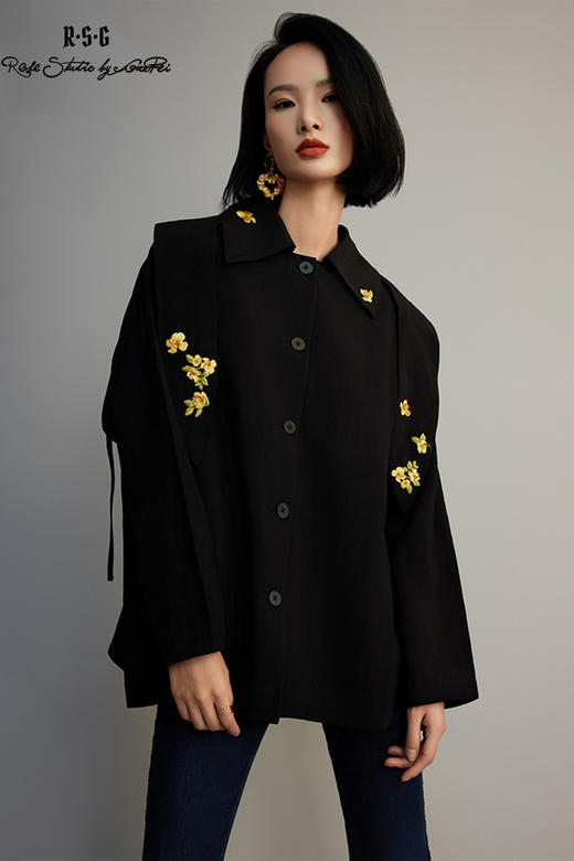 郭培成衣品牌【“药”爱自己】决明子刺绣设计感风衣外套 商品图5