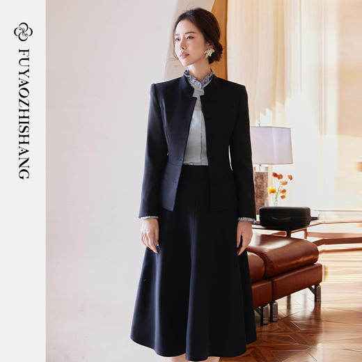 FUYAO扶摇 贵奢老钱风时尚套装女2025新款国风轻奢外套搭配半身裙 商品图4