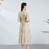 【高货kbnq】全新升级【铂金会员441/天猫599/差价158】(14450) 洛诗琳端庄法式设计感气质收腰印花洋气桑蚕丝连衣裙 商品缩略图3
