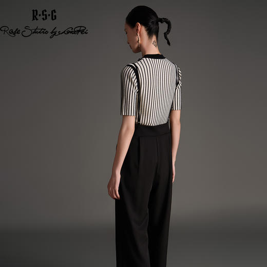 RSG郭培成衣品牌复古高腰吊带垂坠感休闲百搭背带直筒长裤 商品图4