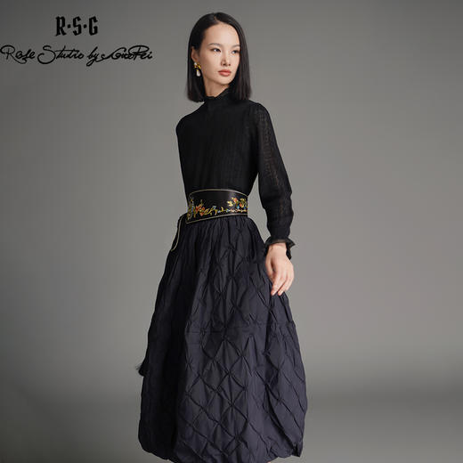 RSG郭培成衣品牌国风花苞形新中式设计感穿搭绗缝夹棉秋冬蓬蓬裙 商品图2