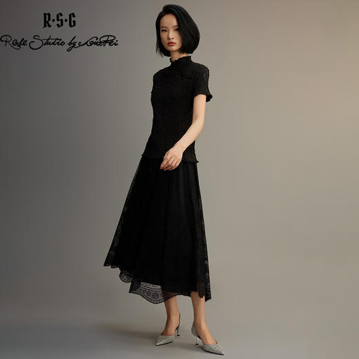 R.S.G精品系列新款夏装蕾丝裙新中式米白色改良国风半身裙 商品图3