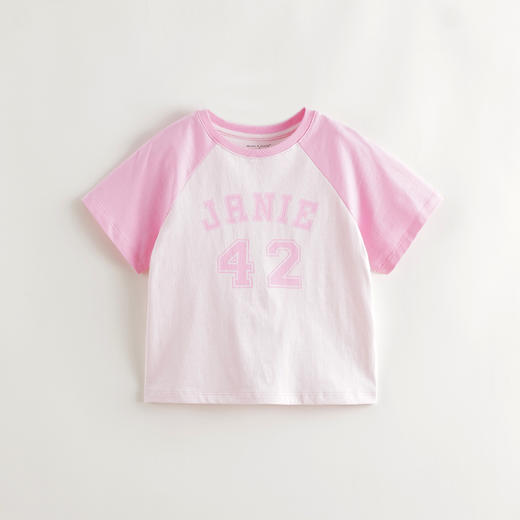 马克珍妮女童休闲学院撞色短袖T恤 儿童纯棉上衣夏装新款550698 商品图2