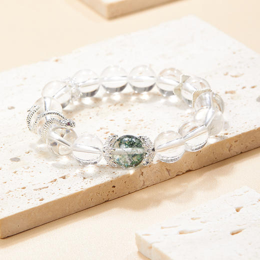 【美人精选】乘风2025✖️ISME【蛇来运转 诸事顺利】盘蛇转运珠小众设计好运白水晶手串男女同款 商品图2