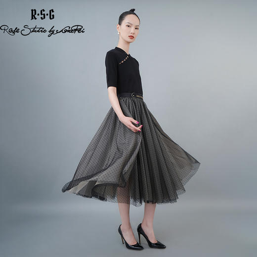 RSG2023新中式斜襟盘扣显瘦针织T恤 商品图0