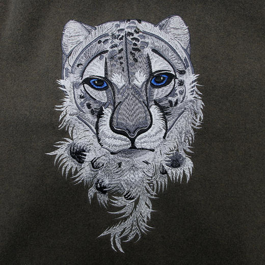 RSG郭培成衣品牌雪豹刺绣简约休闲上衣连帽开衫卫衣国风女装 商品图3