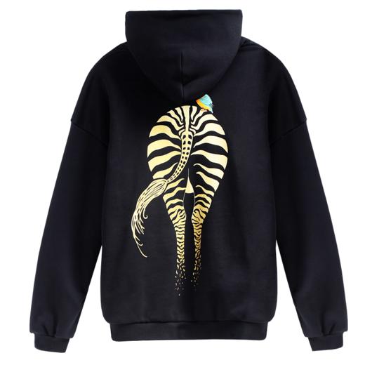 RSG郭培成衣品牌原创设计纯棉斑马翠鸟刺绣卫衣国潮上衣女装 商品图4