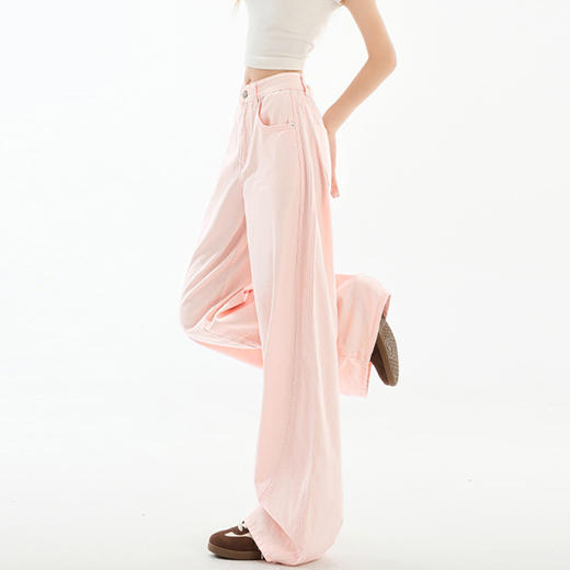 馥迦彩色弯刀阔腿牛仔裤 商品图1