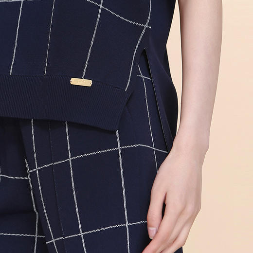 RSG郭培成衣品牌2023春夏仙人掌胸针装饰休闲薄针织格纹套装 商品图2