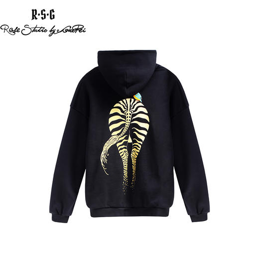 RSG郭培成衣品牌原创设计纯棉斑马翠鸟刺绣卫衣国潮上衣女装 商品图0