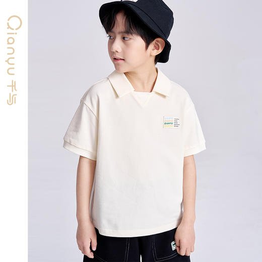 笛莎千与2025夏新款男童时尚运动男童翻领短袖T恤 商品图3