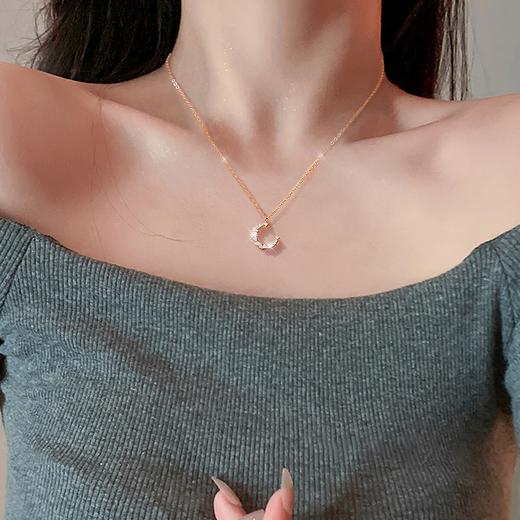 Winy925银月下美人项链玫瑰金色 商品图2