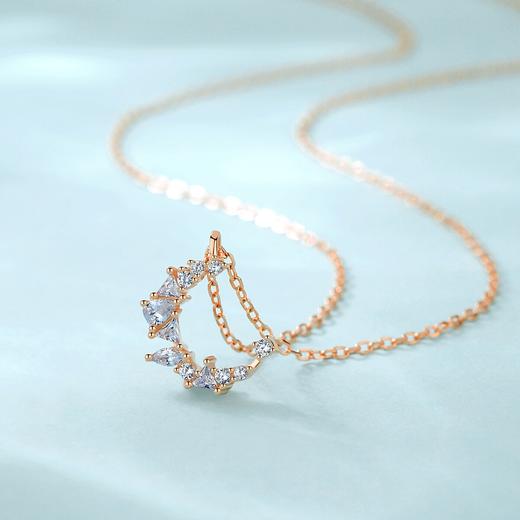 Winy925银月下美人项链玫瑰金色 商品图5