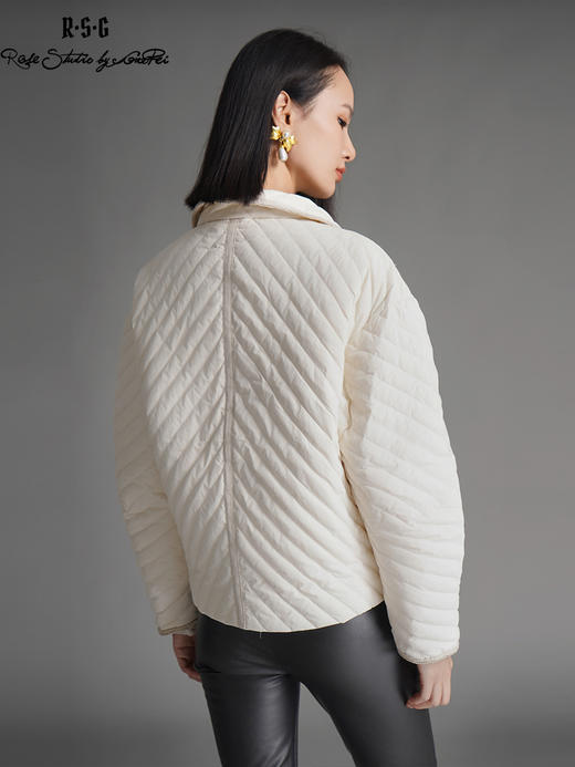 RSG郭培成衣品牌国风编织牙边新中式立领绗缝显瘦保暖羽绒短外套 商品图3