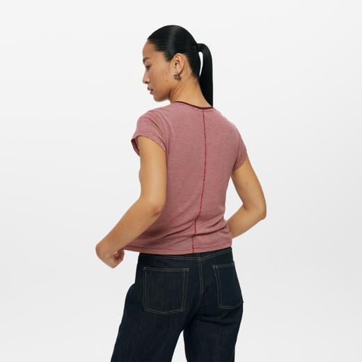 oneup天丝羊毛条纹短袖 商品图3