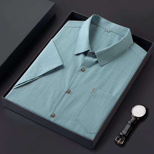 【DB】大依优型大码夏装多色短袖衬衫新款宽松免烫透气大码透气上衣半袖男士衬衣 商品图4