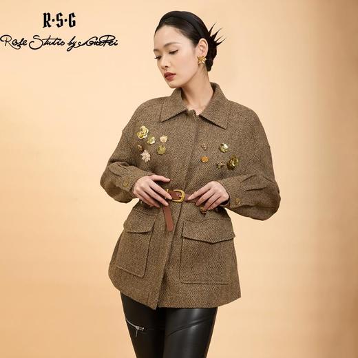 郭培成衣品牌精品系列千金风钉花羊毛外套 商品图2