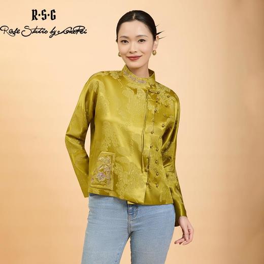 东方境X郭培联名系列：轻高定松鼠葡萄树刺绣斜襟上衣 商品图0