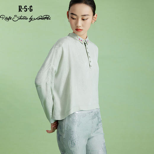 郭培成衣品牌【“药”爱自己】中式藏红花刺绣流苏吊坠衬衫 商品图3