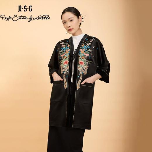 东方境X郭培联名系列：姹紫嫣红锦绣丝绒轻高定棉服大衣 商品图4