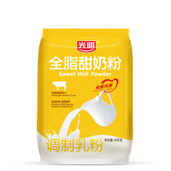 光明全脂甜奶粉400g 学生儿童全家奶粉营养早餐奶粉 商品图2
