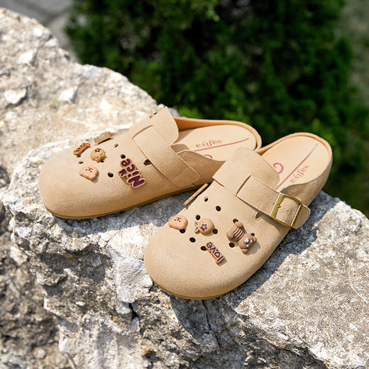 预售10天|Safiya/索菲娅小众设计感可爱卡通小熊外穿包头勃肯拖鞋SFD1110409 商品图2