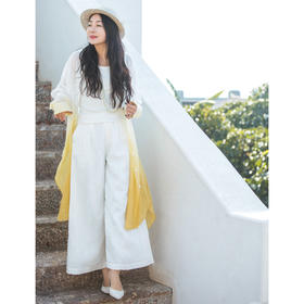 【林栖设计小店】苎麻衬衣渐变色简约百搭宽松显瘦2025夏季新品长款上衣女1952080