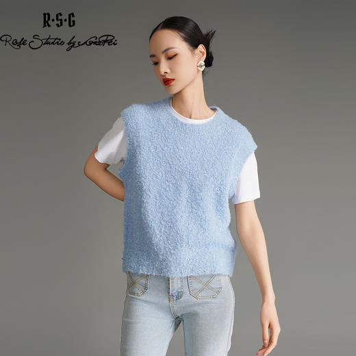 RSG郭培成衣品牌羊羔绒甜美马卡龙色多巴胺秋冬叠穿保暖针织马甲 商品图2