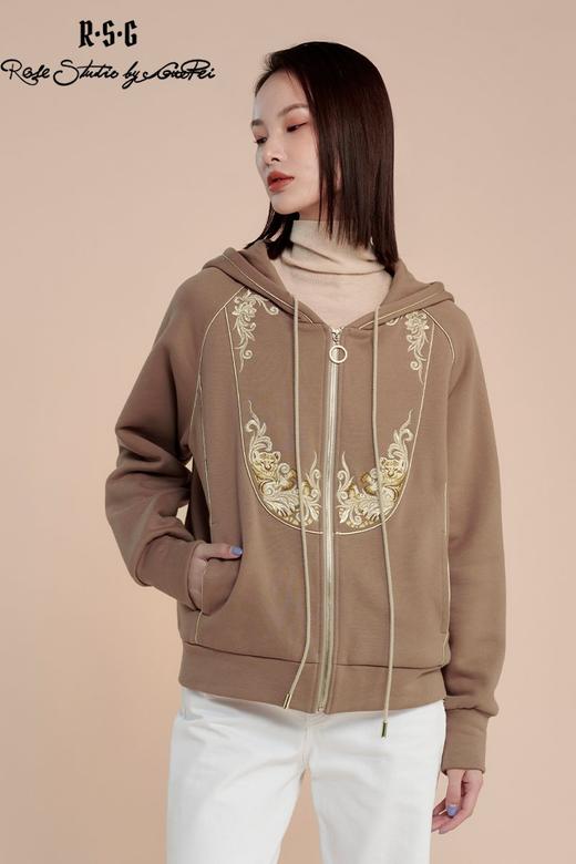 RSG郭培成衣品牌原创女款设计感连帽加绒卫衣刺绣上衣女装 商品图5