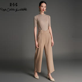 RSG郭培成衣品牌复古高腰吊带垂坠感休闲百搭背带直筒长裤