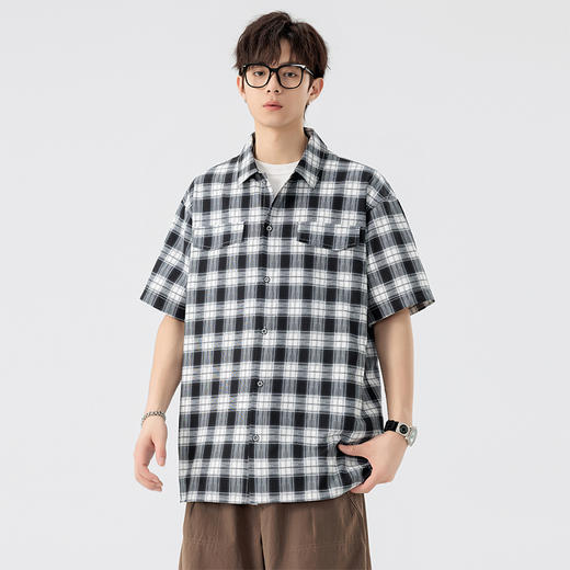 【DSL】大依优型大码翻领短袖衬衫夏季加肥加大肥佬休闲宽松透气弹力男装上衣潮款 商品图4