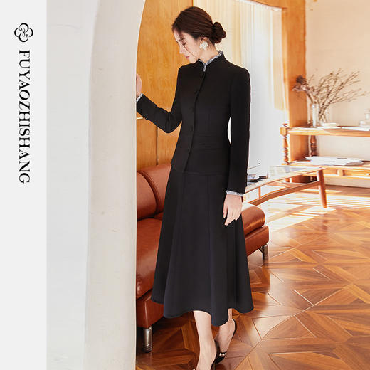 FUYAO扶摇 新中式黑色西装外套女高端正装2025春季新款中国风上衣 商品图4