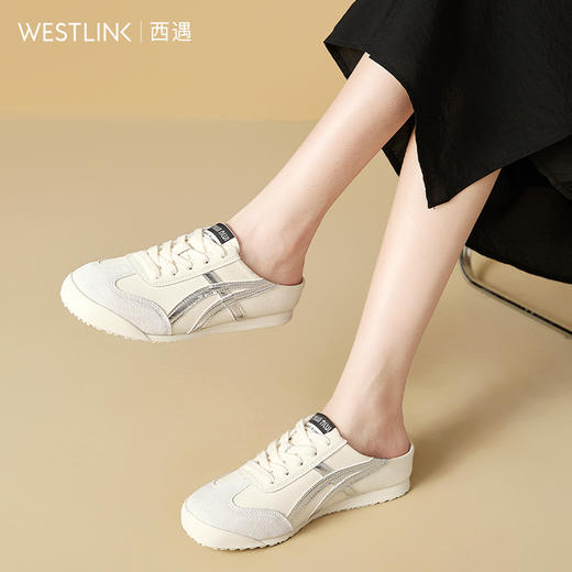 西遇德训鞋半拖女新款春夏百搭一脚蹬懒人休闲鞋包头外穿拖鞋V0556540 商品图1