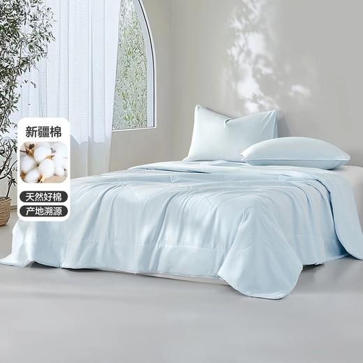 【水星家纺】全棉柔软舒适亲肤A类抑菌云棉水洗棉花夏被 商品图0