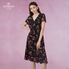 乔万尼夏季新款真丝连衣裙气质碎花收腰裙轻薄透气EI2E753 商品缩略图3
