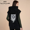 RSG郭培成衣品牌黑色插兜拉链连帽马甲雪豹刺绣纯棉修身女装 商品缩略图0