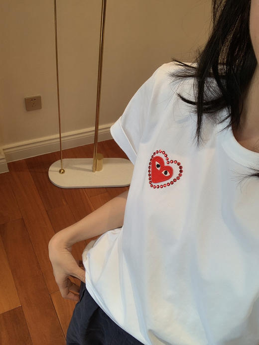 32-2 现货秒发 极限特惠 25SS 钻版 爱心 川久基础款 圆领短袖T恤 商品图5